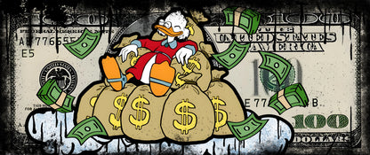 Money Bill Glass Wall Art 60"x26"