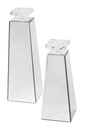 2pc Glass Mirror Candle Holder Set