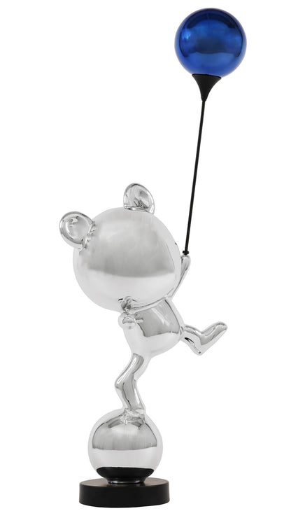 Chrome Elegance Bear Sculpture
