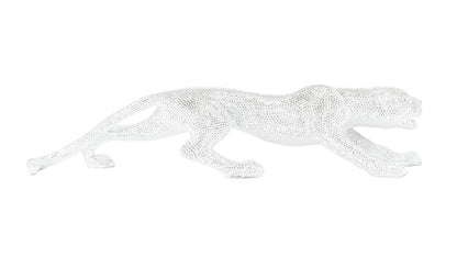 Silver Leopard Sculpture