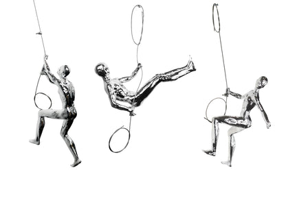 3-Piece Wall Climber Sculpture Set