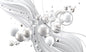 White Abstract Glass Wall Art 60"x36"