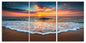 3pc Ocean Views Glass Wall Art 24"x36"