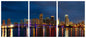 3pc Miami Glass Wall Art 24"x36"